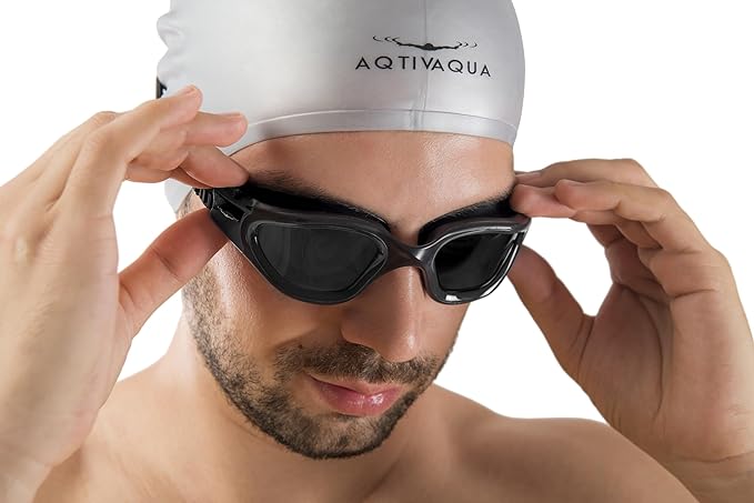 AqtivAqua Swimming Goggles, DX Wide View Swim Goggles for Adult Men Women, Anti Fog No Leaking