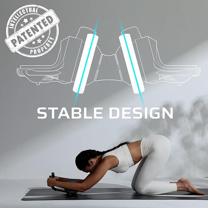 BERTER Fitness Ab Roller Wheel with Elbow Support Abdominal Trainer Roller Workout Equipment for Home and Gym Exercise Roller for Men and Women