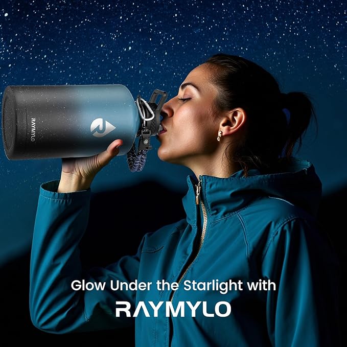 128oz Insulated Water Bottle, Triple Wall Vacuum Stainless Steel Water Bottles - Keeps Cold 48H, Reusable One Gallon Jug for Gym, Sports, Camping, Hiking,Travel, Midnight Blue Speckle