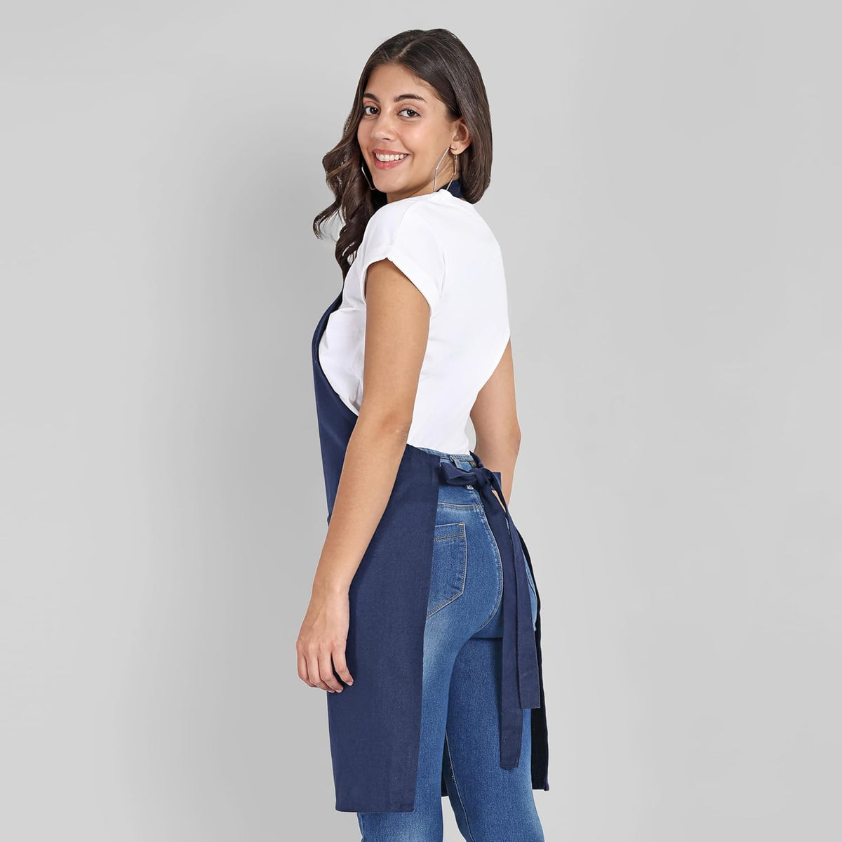 Chef Apron, Recycled Cotton Kitchen Apron with an Adjustable Neck with Long Ties, for cooking, baking