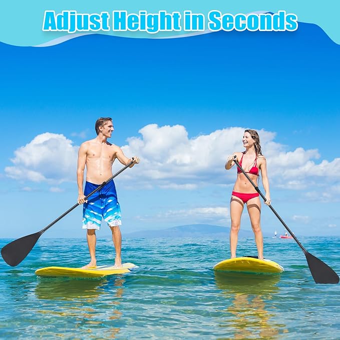2 Set of 3 Pieces Sup Paddle Board Paddle Kayak Adjustable Stand up Oar Aluminum Alloy Lightweight Replacement Paddleboard Detachable Aluminum Alloy Shaft for Surfing Fishing