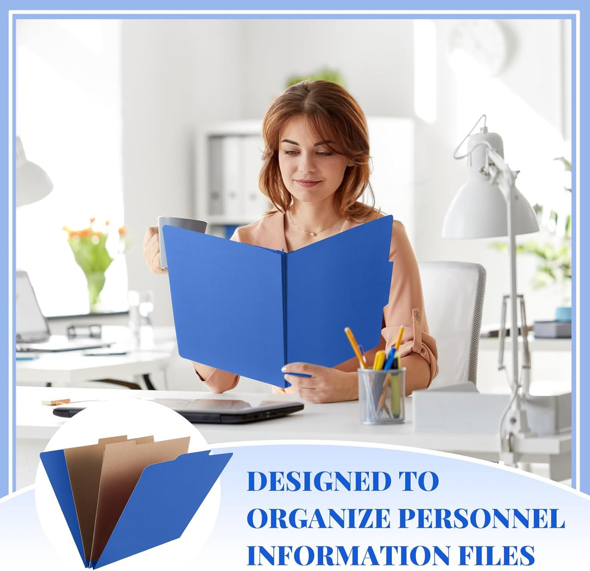 36 Pcs Classification Folders Letter Size,Back to School Supply for Teacher, Student, 2 Pocket Dividers Pressboard File Folder Bulk with 2 Fasteners,2 in Expanding File Organizer (Dark Blue)