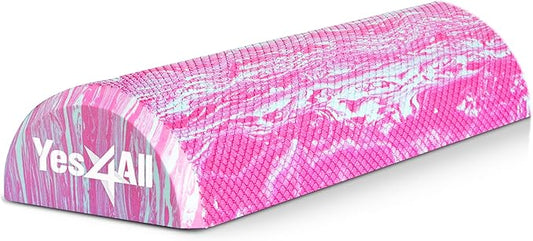 Yes4All EVA Firm Foam Roller for Stretching, Half Yoga Back Roller for Muscle Massage for Pilates, Yoga, Balance & Core Exercises - 12/36 inches