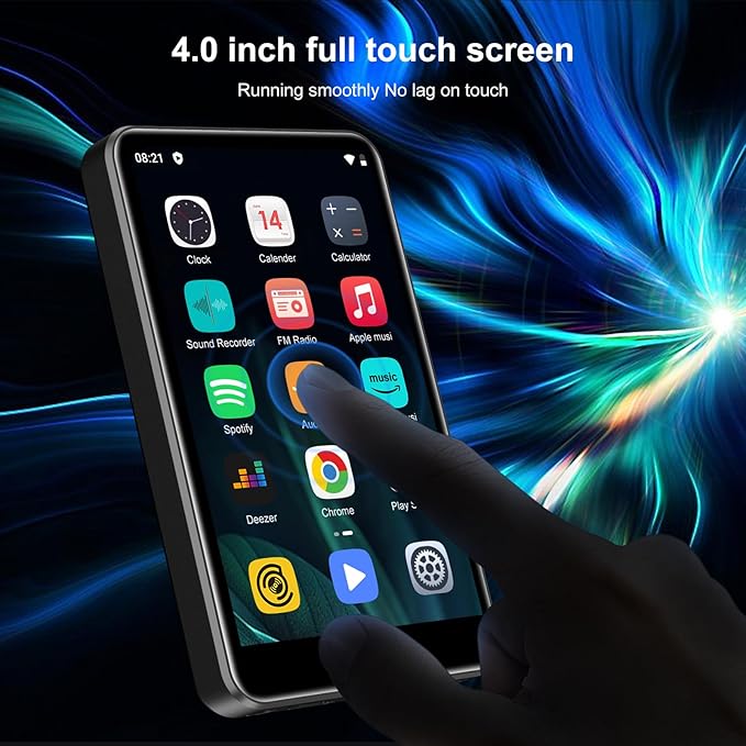 80GB MP3 Player with Bluetooth and WiFi, ZAQE 4" HD Full Touch Screen MP3 Player with Spotify, Amazon Music,YouTube,Pandora,Libby,Android MP4 Music Player for Kids (Black)