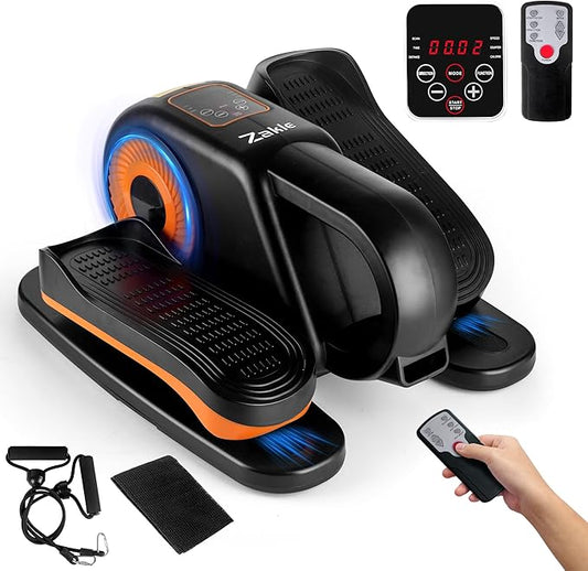 Zakle Under Desk Elliptical Machine, Ellipse Leg Exerciser as Seen on Tv for Seniors w/Remote & 12 Speeds Level, Manual & Auto Mode, Quiet Electric Seated Pedal Exerciser for Home Office