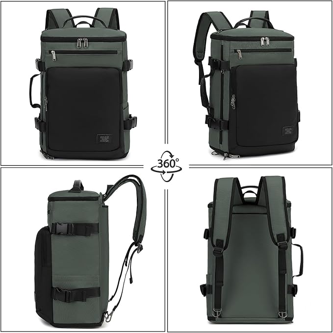 Kalesi Gym Duffle Bag Backpack 4-Way Waterproof with Shoes Compartment for travel Sport Hiking laptop Business-grey