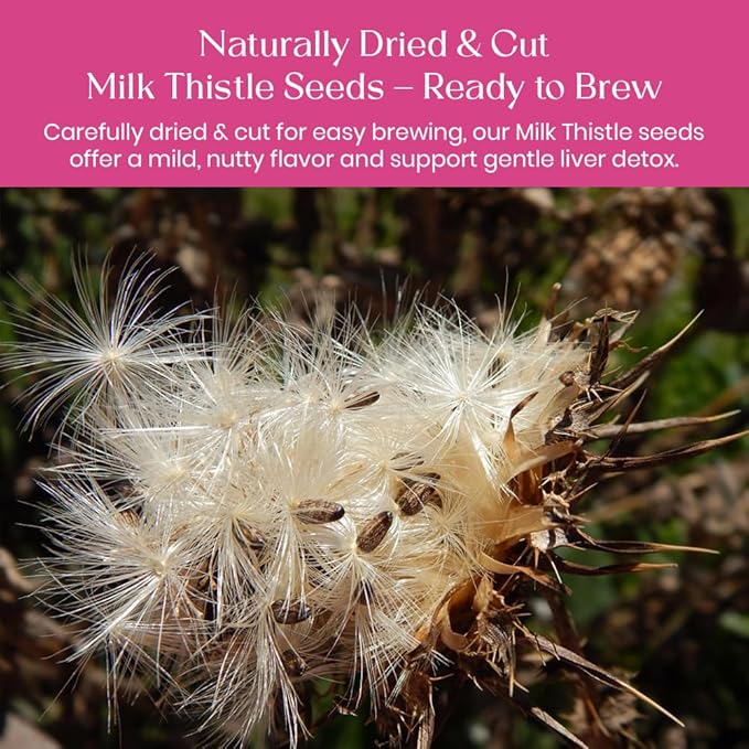 BlendArt Teas - Milk Thistle Seeds Herbal Tea - 50 Count - Pyramid Tea Bag | For Liver Detox support | Reduce inflammation | Refreshing Peppermint with lemon flavour - Caffeine Free | Ziplock Pouch