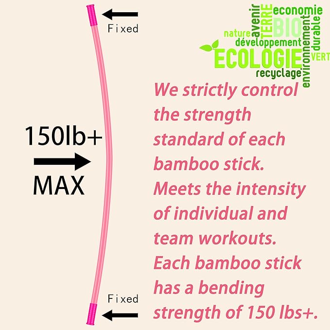 5ft Yoga Stick from Natural Bamboo with Non-Slip Handle-Stretching Stick for Mobility, Flexibility,Exercise,Workout, Physical Therapy,Pilates,Balance Fitness-Access Online Video Guide Without Any Info
