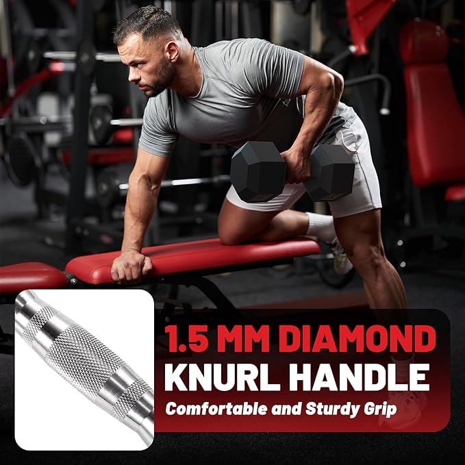 PAPABABE Hex Dumbbell Sets with Rack, 60-550lb Rubber Coated Dumbbell Weight Set and Storage Rack, Multiple Options Hand Weights for Strength Training