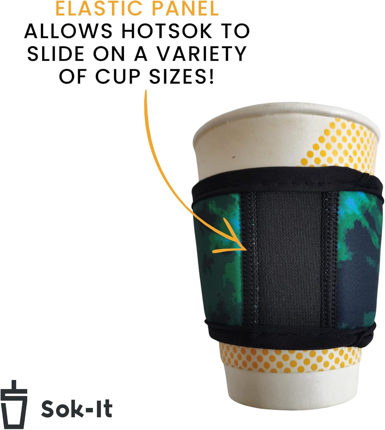 Sok It HotSok Coffee & Tea Reusable Insulated Neoprene Cup Sleeve (Diamond Back)
