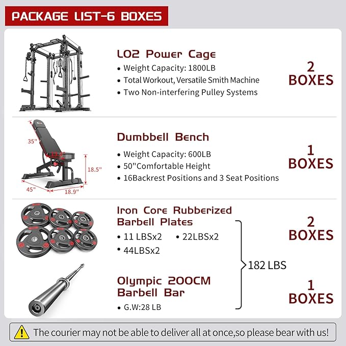 Power Rack Power Cages Multi-Function Squat Rack with Cable Crossover System Selectable More Training Attachment Weight Cage for Garage Home Gym