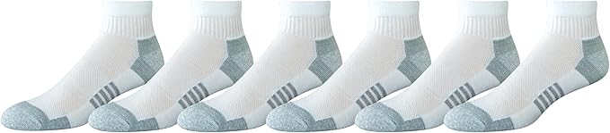 Amazon Essentials Men's Athletic Ankle Socks, Breathable, Cotton Blend, Cushioned, 6 Pairs