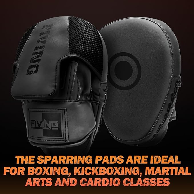 Boxing Pads for Men, Women, & Kids, Leather Focus Mitts for Martial Arts, Boxing Training, Curved Punch Mitts for Karate, Kickboxing,Muay Thai, Taekwondo