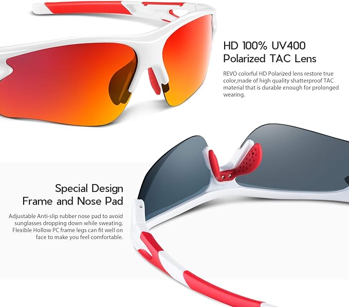 BEACOOL Polarized Sports Sunglasses for Men Women Youth Baseball Fishing Cycling Running Golf Motorcycle Tac Glasses UV400