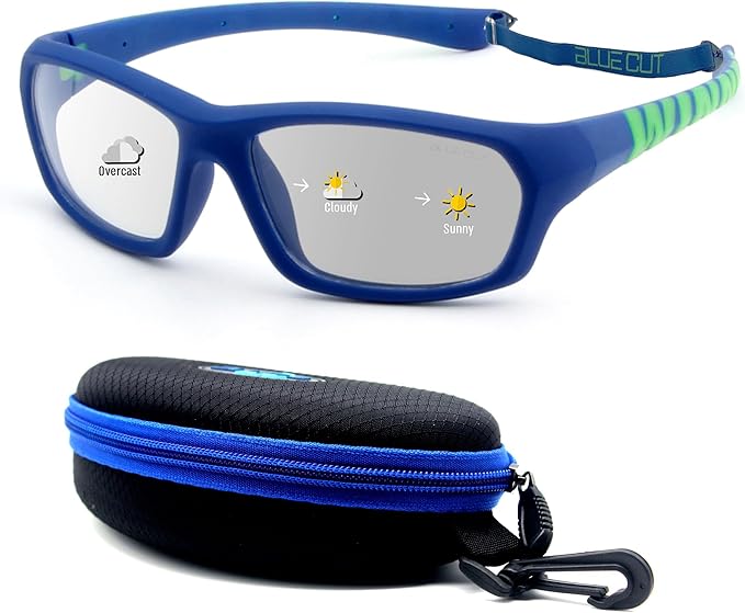 BLUE CUT Sports Protection Goggles, Photochromic Lenses Safety Glasses for Basketball, Pickleball and Outdoor Sports