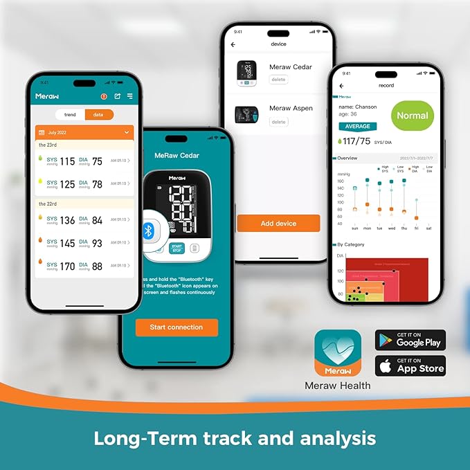Blood Pressure Monitor Home Use, Blood Pressure Cuff Digital Arm, Blood Pressure Monitor Automatic Cuff 8.7-16.5" Bluetooth App Tracking Irregular Heartbeat Monitoring FSA/HSA Eligible White