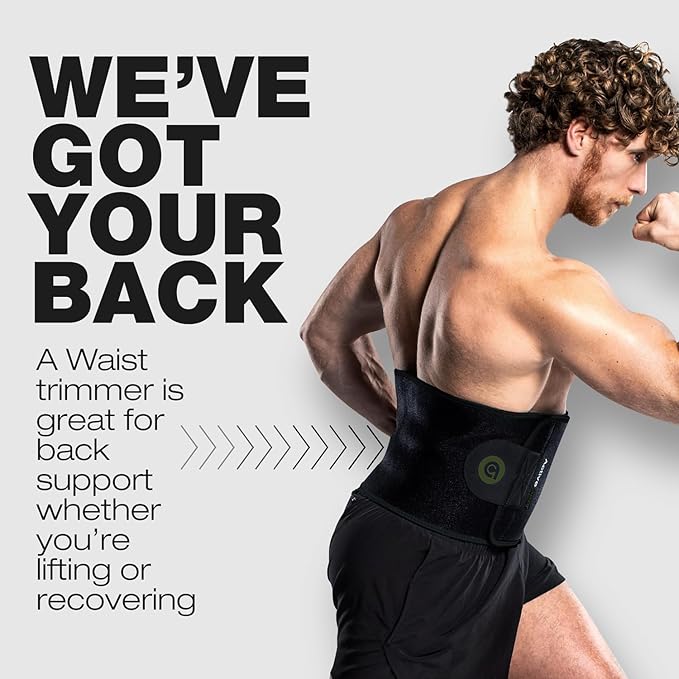 ActiveGear Premium Waist Trimmer & Trainer Belt for Men and Women - Sweat-Enhancing Slimming Wrap for Stomach, Adjustable Fit