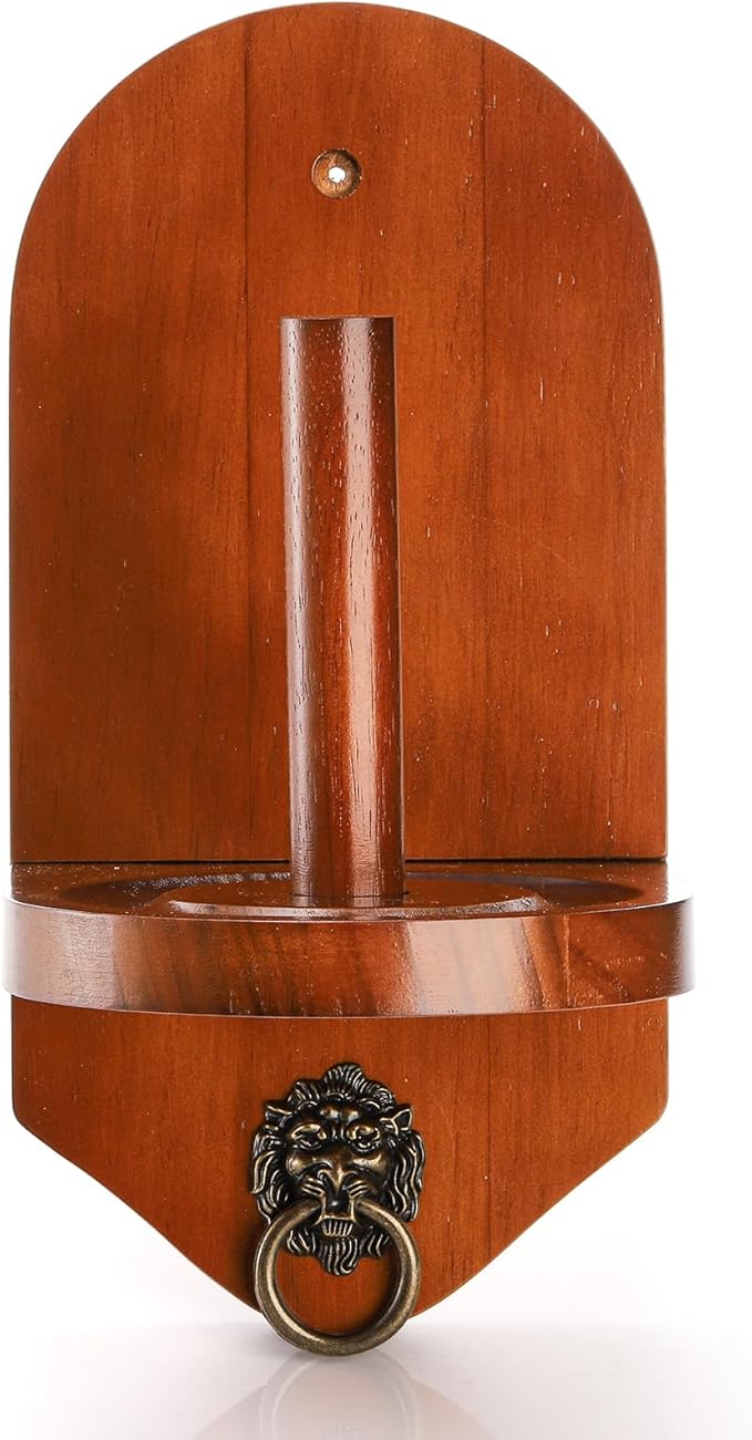 Wall Mounted Cone Chalk Holder, Solid Wood Pool Hand Chalk Holder, Billiards Pool Table Cone Chalk Holder with Beveled Edge and Hardware, Pool Table Accessories