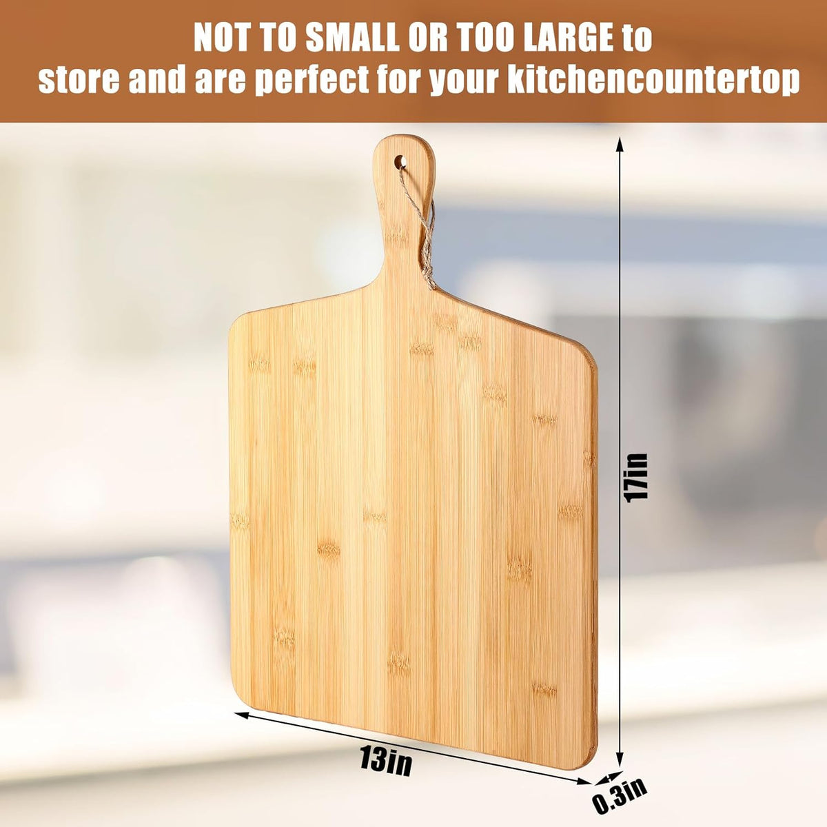 Patelai 12 Packs Wooden Cutting Board Set with Handles Large Kitchen Serving Plain Chopping Board Bulk Gifts for Mom for Vegetables Meat Pizza Cheese Fruit Bread(Bamboo,17 x 13 Inch)
