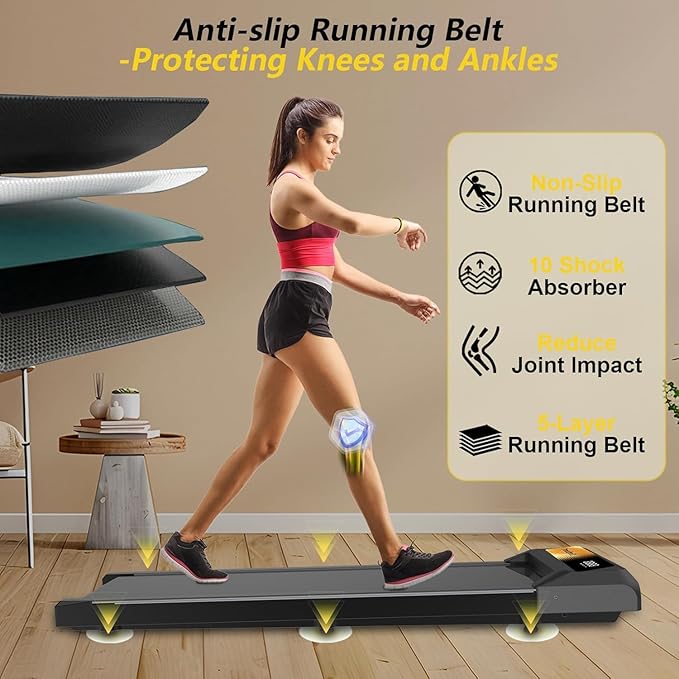 2 in 1 Treadmill and Walking Pad for Home/Office, Walking Treadmill with Remote Control, APP, and LED Display