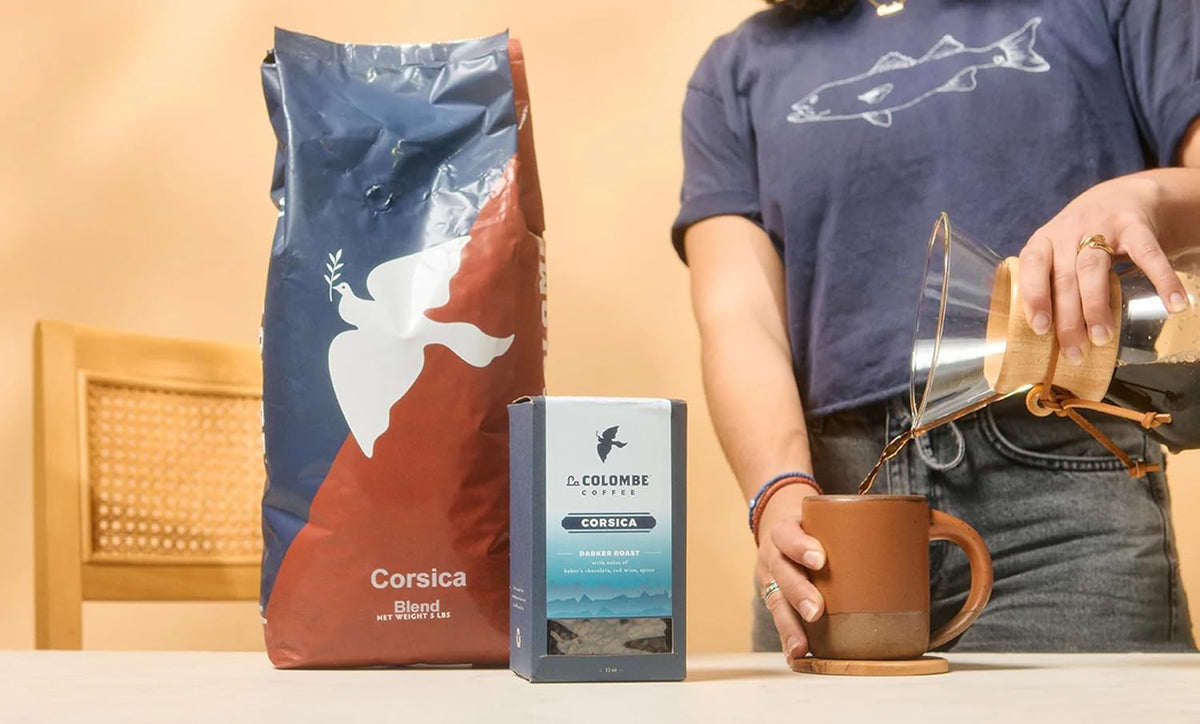 La Colombe Corsica Dark Roast Whole Bean Coffee - 12 Ounce, 4 Pack - Notes of Baker's Chocolate, Red Wine & Spices - Full-Bodied, Chocolatey, Roasty Coffee Beans