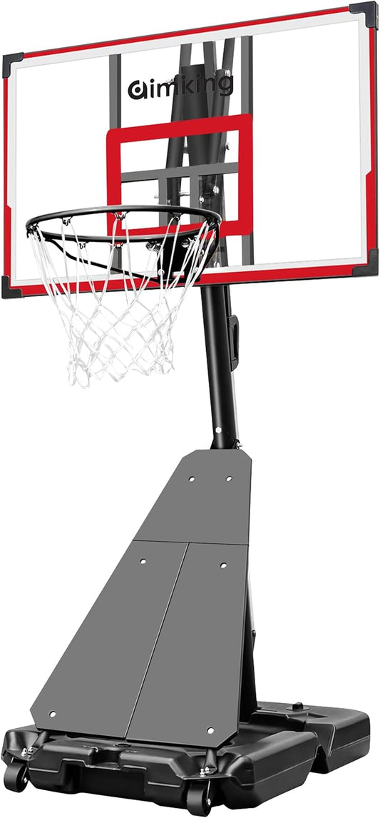 Aimking Basketball Hoop Outdoor 3.3-10FT 5s-Rapid-Adjustable, 40/44 inch Shatterproof Backboard & Enlarged Base, Portable Basketball Hoop & Goal for Kids/Adults/Families in Poolside/Backyard/Indoor