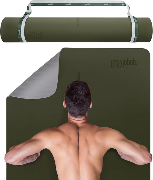 Extra Wide Yoga Mat for Men Women (72"L x 36"W) Non Slip Fitness & Exercise Mat with Alignment Marks for Yoga, Pilates, Floor Workouts