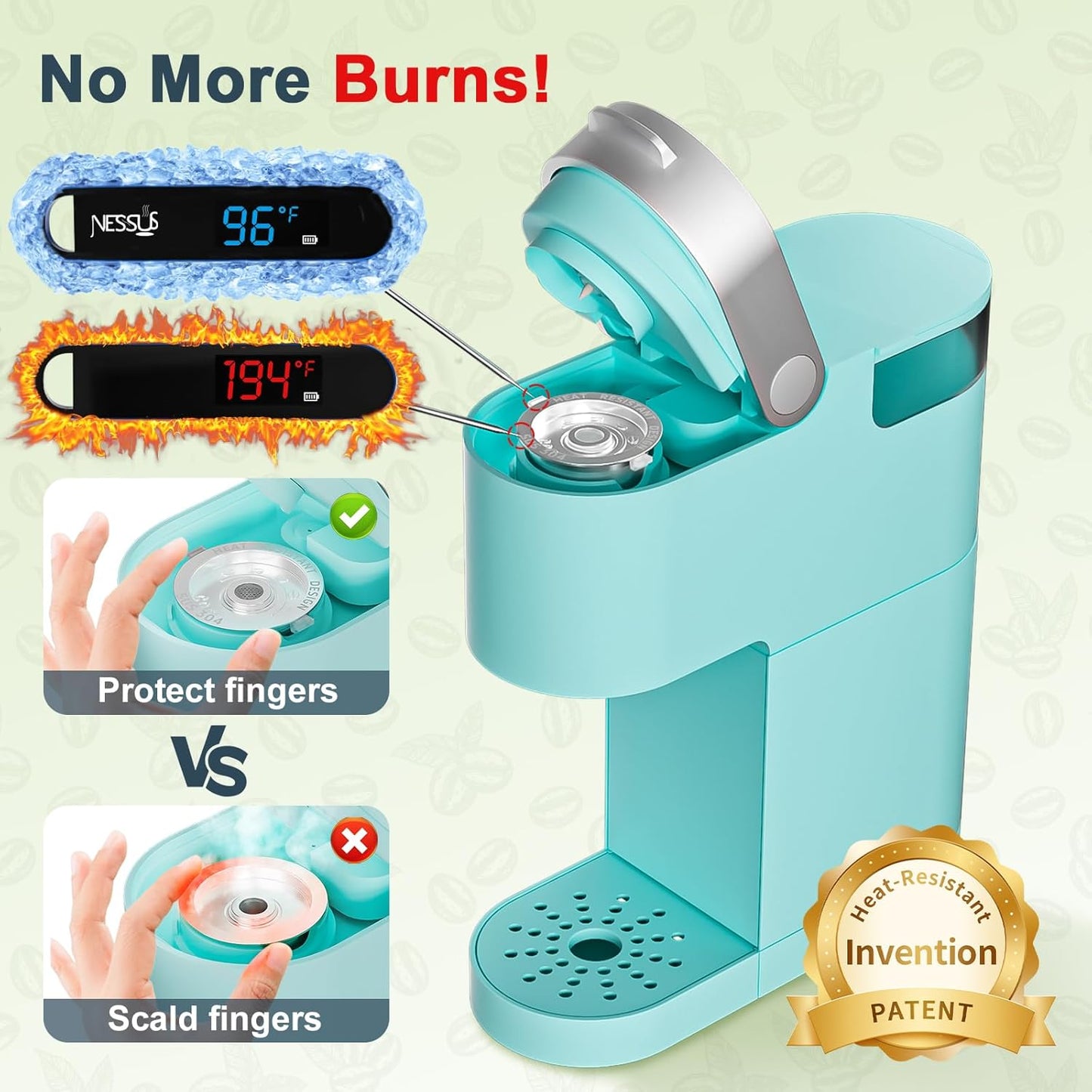 NESSUS 2 Pack Reusable K Cup for Keurig 1.0, Kcup Refillable Coffee Pod for Keurig Reusable Coffee Pods for Keurig Coffee Maker with Heat Resistant Handles and Coffee Scoop,1-Stream Filters, NO BPA