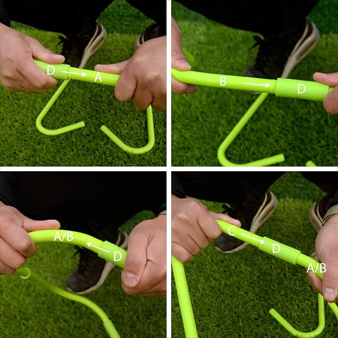 Agility Speed Hurdles Upgraded Training Hurdles Adjustable Height,Ultra Durable All-in-One Speed Hurdles with Carrying Handle, 6 Pack