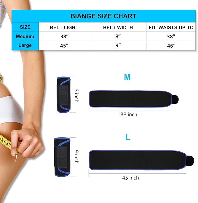 Biange Waist Trainer for Women Men Sweat Belt Waist Trimmer Belly Band Stomach Wraps