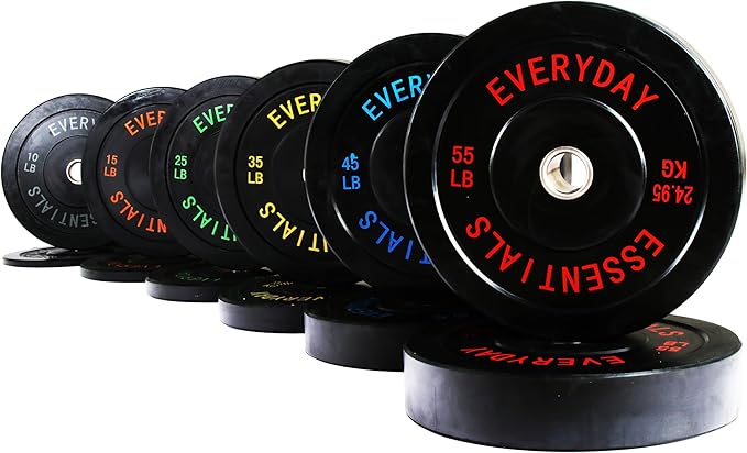 2-Inch Olympic Bumper Plates, Perfect Weight Plates for Weightlifting and Strength Training, Multiple Weights Available