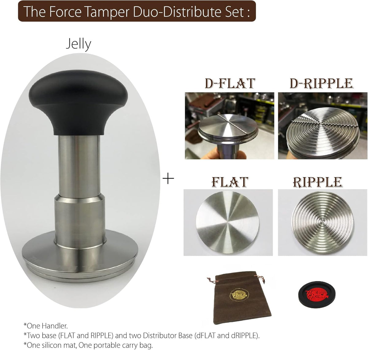 The Force Tamper Automatic Impact Coffee Tamper Adjustable Const Pressure and Autoleveling Duo-Distribute Set New