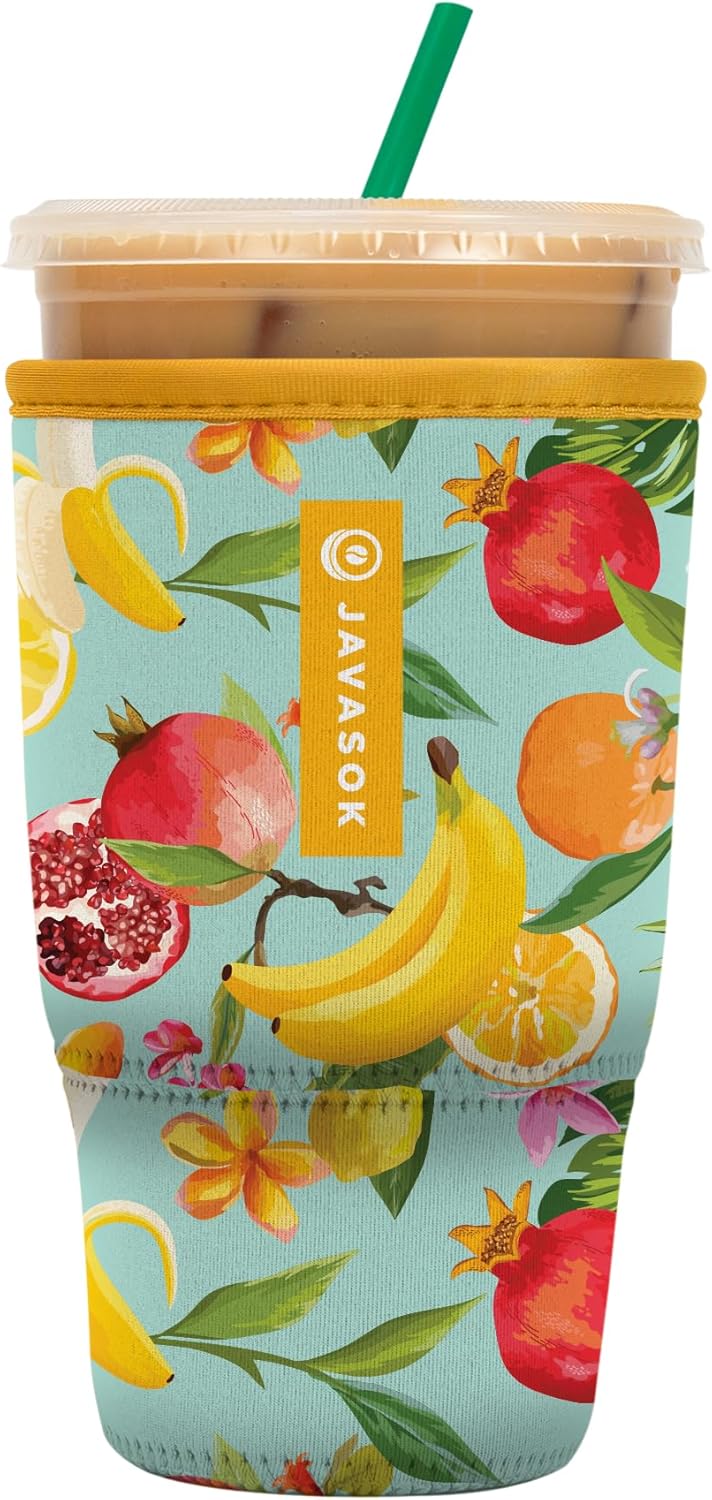 Sok It JavaSok Iced Coffee & Cold Soda Insulated Neoprene Cup Sleeve (Paradise Punch, Large: 30-32oz)
