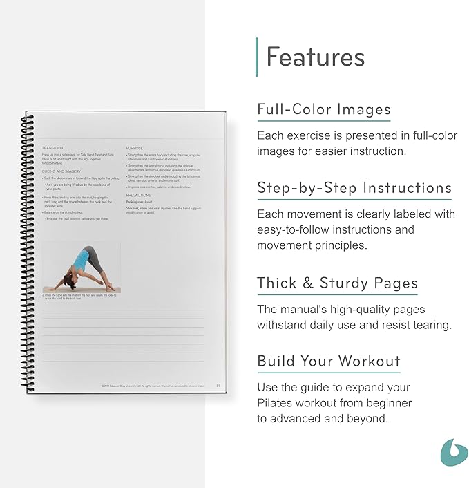 Balanced Body Mat Guide, Pilates Mat Guide for Workout Equipment, for Home Gym or Studio Use