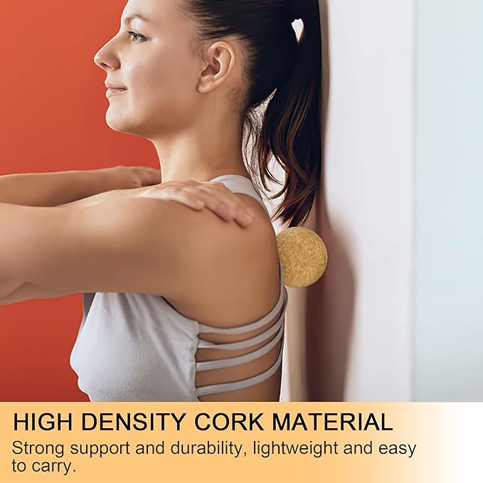 Natural Cork Peanut Massage Ball Roller Trigger Point Myofascial Release Double Lacrosse Massage Set