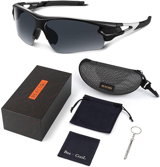 BEACOOL Polarized Sports Sunglasses for Men Women Youth Baseball Fishing Cycling Running Golf Motorcycle Tac Glasses UV400
