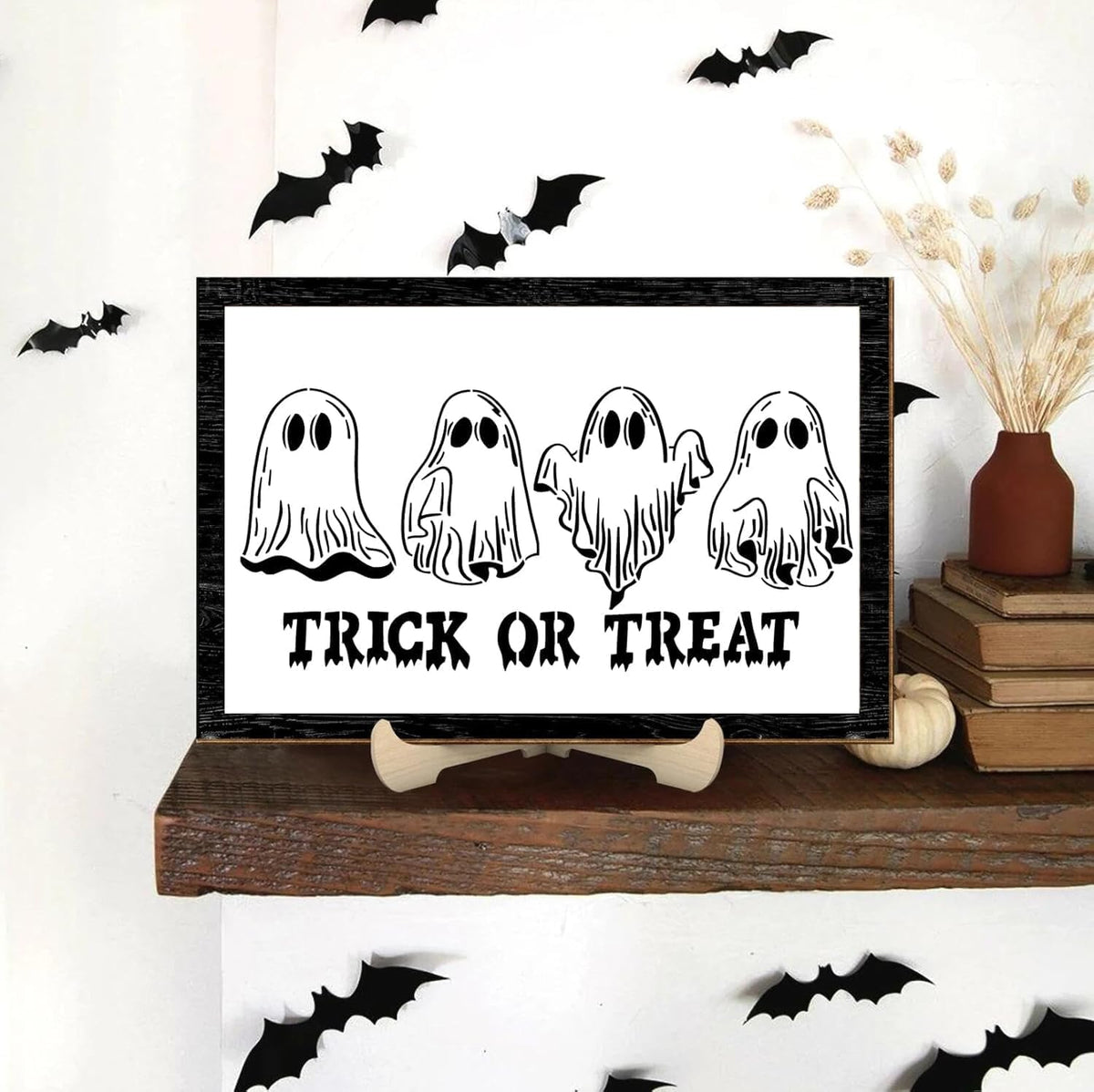 Halloween Stencils 12” Halloween Stencil Skeleton Trick or Treat Boo Templates for Porch Hanger Door Mats Wood Sign Shirts