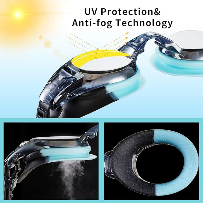 Aegend 2 Pack Kids Goggles, Swimming Goggles for Kids Age 4-16 Boys and Girls Youth, Anti-Fog Waterproof Anti-UV Pool Goggles