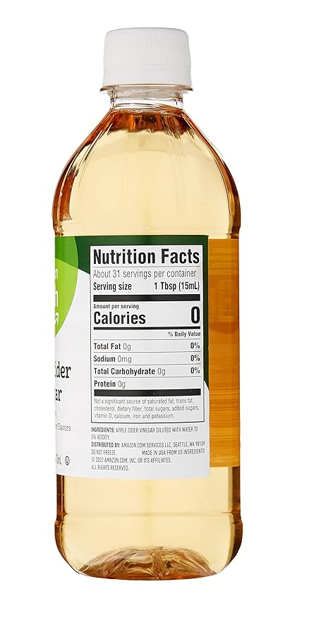 Amazon Fresh, Apple Cider Vinegar, 16 Oz (Pack of 5)