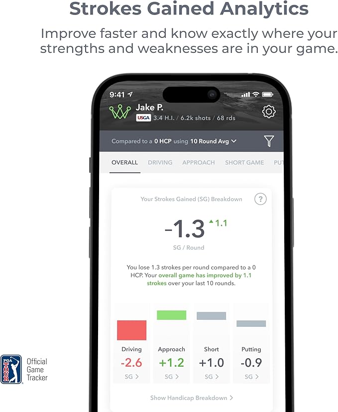 Arccos Golf Pride MCC & Tour Velvet Smart Grips: A.I. Powered Caddie, A.I. GPS Rangefinder & Smart Club Distances