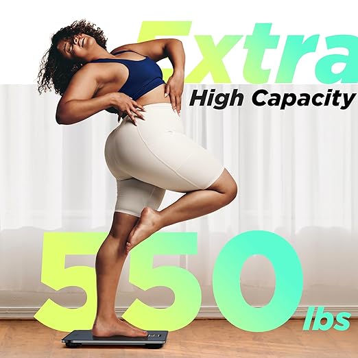 550lb Bathroom Digital Scale for Body Weight with Ultra-Wide Platform and Large LCD Display, Accurate High Precision Scale with Extra-High Capacity