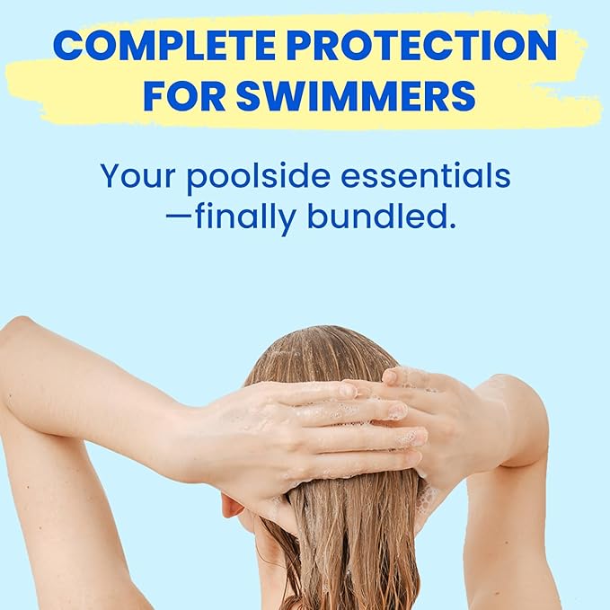 AQUA GUARD Swimmers Essential Hair Protection Bundle | Prevents Chlorine Damage + Softens Hair While Swimming | Color Safe, Leaves Hair Smelling Great | Made in California
