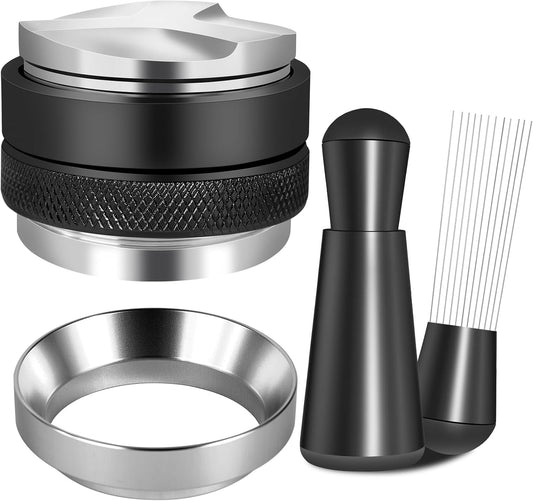 54mm Espresso Accessories Kit, Coffee Distributor and Tamper Leveler, WDT Tool and Dosing Funnel Set Fits Breville 54 mm Espresso Machines and Portafilters