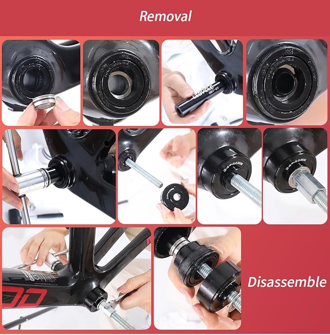 Bicycle Bearing Press Removal Tool，Bicycle Bearing Puller Install Tool, Bike Bottom Bracket Removal Tool Kit, Bicycle Bearing Press Kit BB73 BB86 BB30 BB91 BB92 PF30, MTB Road Bicycle Repair Tools