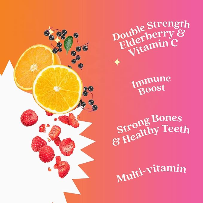 BeLive Elderberry Gummies with Zinc and Vitamin C, D, A, E, B12-50 Ct I Immune Support Supplement for Healthy Bones & Teeth, Vegan, Keto & Non-GMO - Raspberry Flavor