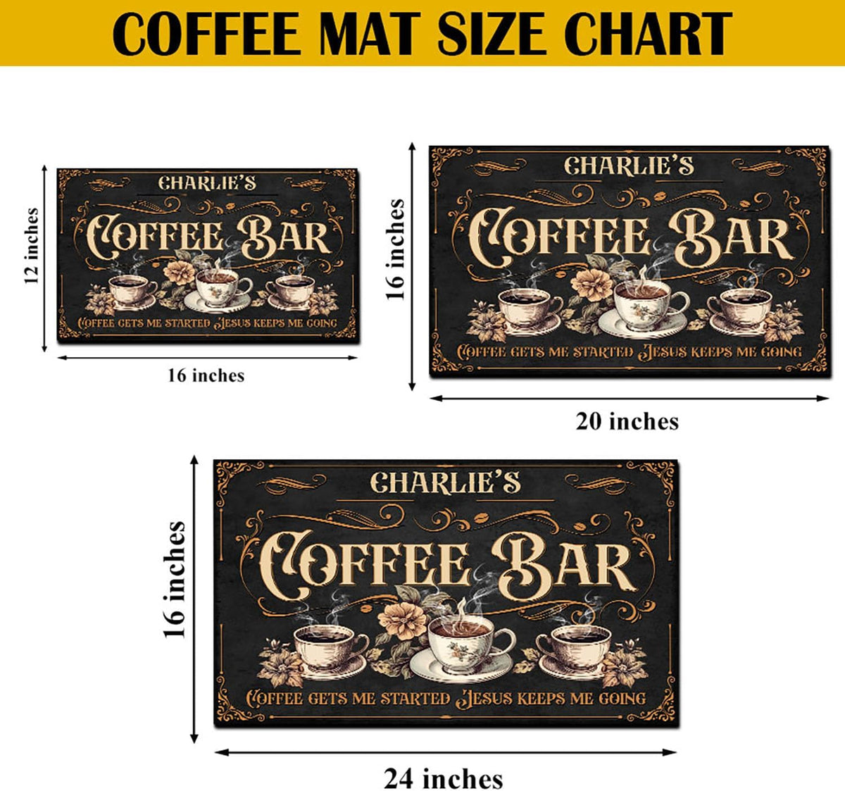 THUYPT Personalized Absorbent Coffee Mat for Counter, Coffee Drying Mat Coffee Bar Accessories, Kitchen Counter Coffee Maker Coffee Station Decoration (07)