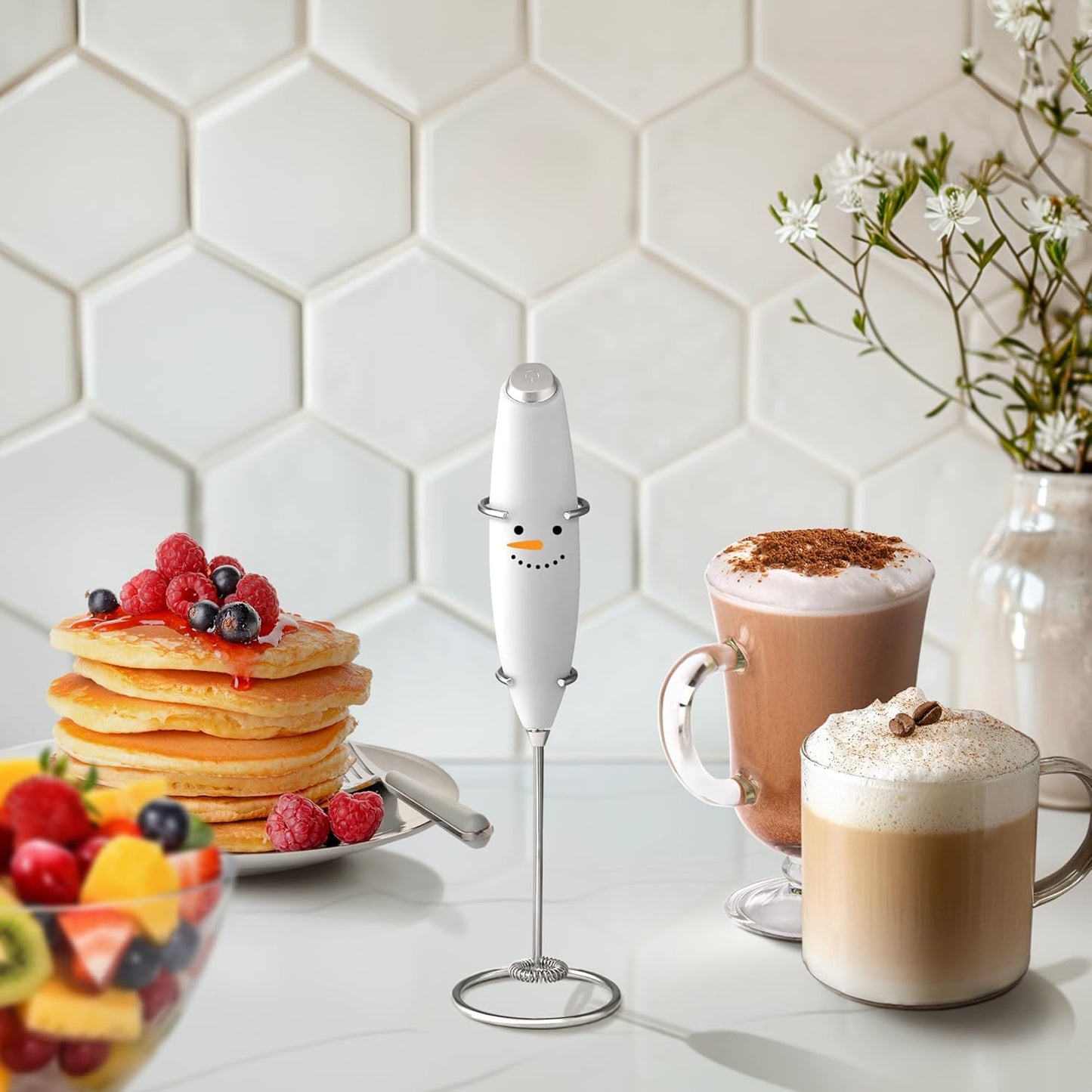 Zulay Kitchen Powerful Milk Frother Wand - Ultra Fast Handheld Drink Mixer - Electric Whisk Foam Maker for Coffee, Lattes, Cappuccino, Matcha & Creamer