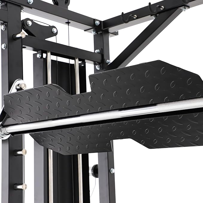 Altas Strength Light Commercial Smith Machine Home Gym with Pulley System Squat Rack Pull-Up Bar Total Body Cage Workout Equipment Tower Weight Lifting Leg Press Strength Training 3087B