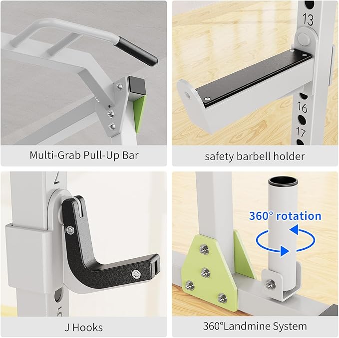 Power Rack Power Cages Multi-Function Squat Rack with Cable Crossover System Selectable More Training Attachment Weight Cage for Garage Home Gym