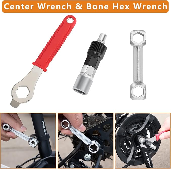Bicycle Tire Patch Repair Kit, Bike Chain Repair Wrench, Essential Mini Pump, Portable Adult Bicycle Toolkit Accessories,Tool Kit for Camping Travel, Best Gifts for Men and Women